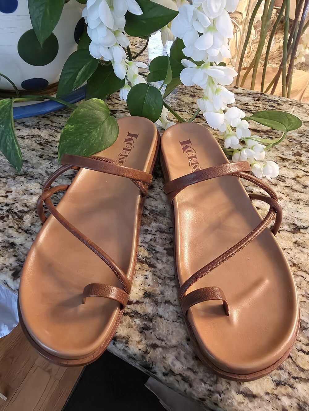 Korks Women's Metallic Bronze Strappy Slide Sandal Sz 8 - Picture 7 of 11